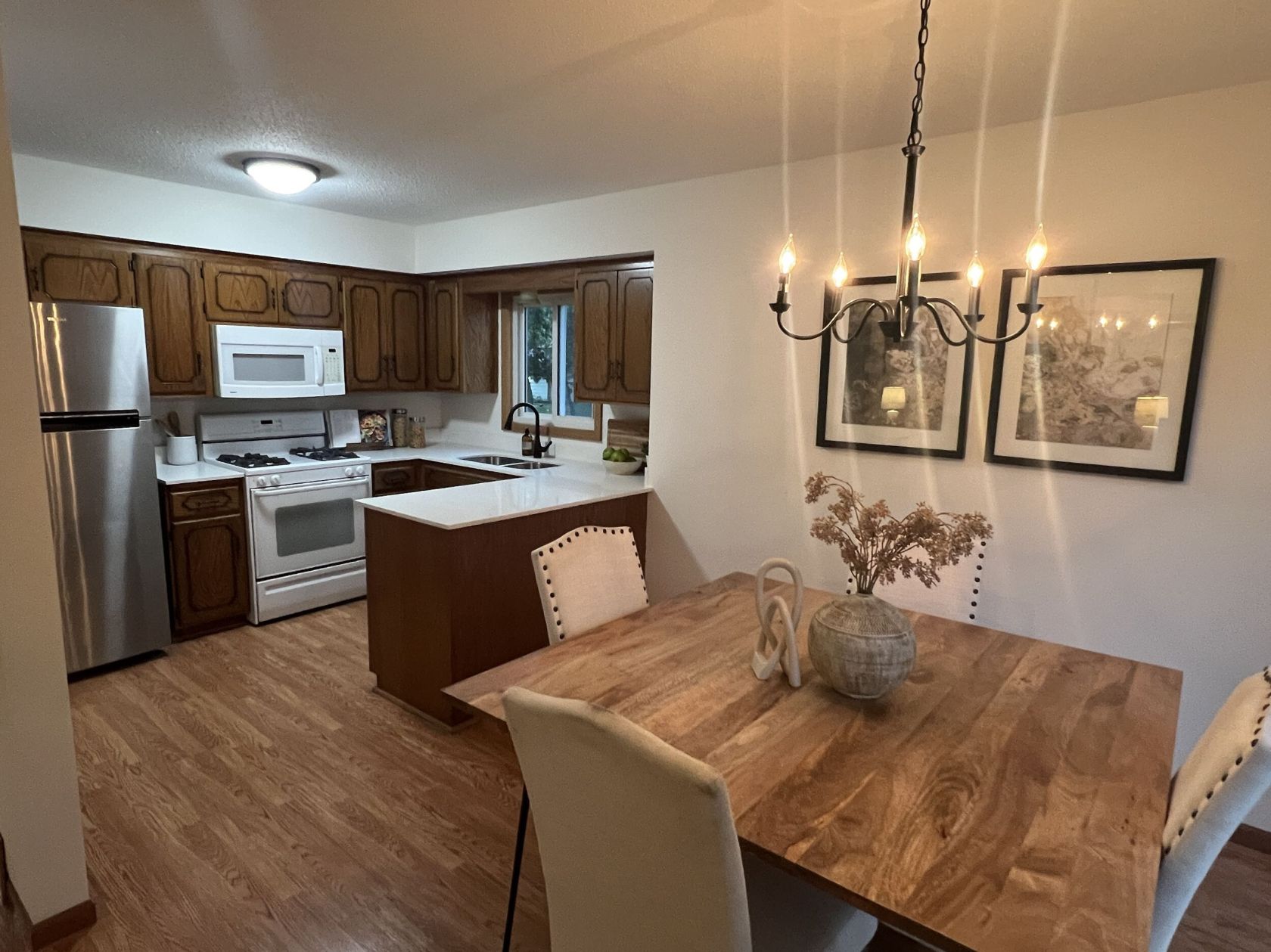 Emerson kitchen with refinished cabinetry and new countertops